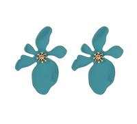Women Silver Earrings, Korean Sweet Big Flower Stud Earrings For Women Colorful Earing Jewelry Fashion Exaggerated White Green Blue Red Pink Earrings Gifts For Girlfriend, Wife, Sister, Daughter, Moth