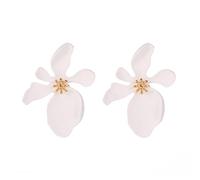 Women Silver Earrings, Korean Sweet Big Flower Stud Earrings For Women Colorful Earing Jewelry Fashion Exaggerated White Green Blue Red Pink Earrings Gifts For Girlfriend, Wife, Sister, Daughter, Moth