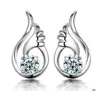 Women Silver Earrings, Romantic Jewelry Stud Earrings For Women Wedding Elegant Silver Color Aaa Cubic Zirconia Stone Earring Gifts For Girlfriend, Wife, Sister, Daughter, Mother On Birthday/Valen
