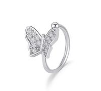 Women Silver Earrings, Sliver Color Butterfly Geometric Asymmetric Stud Earrings For Women Small Open Hoops Ear Piercing Earring Jewelry Girls Gifts For Girlfriend, Wife, Sister, Daughter, Mother On B