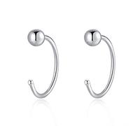 Women Silver Earrings, Sliver Color Butterfly Geometric Asymmetric Stud Earrings For Women Small Open Hoops Ear Piercing Earring Jewelry Girls Gifts For Girlfriend, Wife, Sister, Daughter, Mother On B