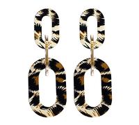 Women Silver Earrings, Trendy Geometric Acetic Acid Tortoiseshell Women Leopard Acrylic Drop Earrings Hyperbole Minimalist Lady Jewelry Bincos Gifts for Girlfriend, Wife, Sister, Daughter, Mother on