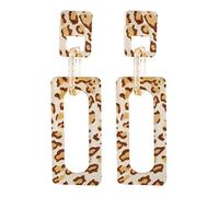 Women Silver Earrings, Trendy Geometric Acetic Acid Tortoiseshell Women Leopard Acrylic Drop Earrings Hyperbole Minimalist Lady Jewelry Bincos Gifts for Girlfriend, Wife, Sister, Daughter, Mother on