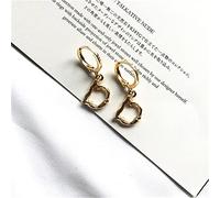 Women Silver Earrings, Trendy Hollow 26 A-Z Letter Metal Alloy Gold Bamboo Letter Small Drop Earrings For Women Jewelry Gifts For Girlfriend, Wife, Sister, Daughter, Mother On Birthday/Valentine'S Day