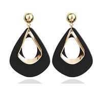 Women Silver Earrings, Women Earrings Fashion Long Earring Wooden Big Drop Earrings Statement Geometric Hanging Dangle Ear Drop Female Fc10 Pr49 Gifts For Girlfriend, Wife, Sister, Daughter, Mother On