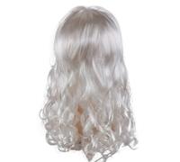 Women Silver Wig Long Blue And Gray Ladies Wigs UK Real Hair for Older Women Bob Glueless Synthetic Afro Kinky-Curly Human Hair Wig 80S Rock Funny Anime Carnival Fancy Dress Accessory 26 inch