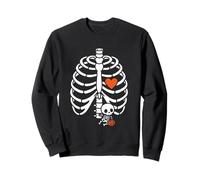 Women Skeleton Pregnancy Announcement Mom Halloween Sweatshirt