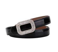 Women Skinny Leather Belt for Dress Adjustable Elastic Thin Cinch Waist with Alloy Buckle for Ladies Wedding Dress Decoration
