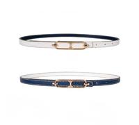 Women Skinny Leather Belt Reversible Two Color Thin Belt Adjustable Trendy Elastic Belts For Jeans Dress Coat