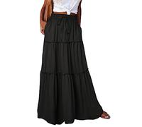 Women Skirts Elastic High Waist Maxi Skirts for Womens Paisley Boho Skirt Summer Printed Long Elegant A-Line Vacation Beach Skirt