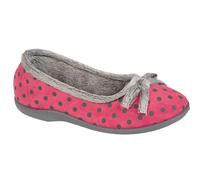Women SLEEPERS Pink Microfibre Polka Dot Bow Slipper TPR Sole