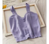 Women Sleeveless Tank Top Basic Vest, Cotton Spandex Heart Design Sleeveless Camisole Tank Top Basic Stretch Vest For Women(Average Size Purple)