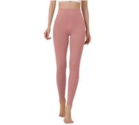Women Slim Fit Skinny Trouser Thickened Fleece Lined Double Brushed Heat Retaining Wool Silk High Waist German Fleece Thermal Pants Long Bottoms Warm Base Layer Trousers