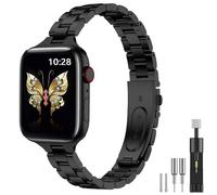 Women Slim Metal Strap Compatible with Apple Watch Straps 38mm 40mm 41mm 42mm 44mm 45mm 46mm 49mm, Stainless Steel Strap with Installation Tool for iWatch Ultra 2, SE Series 10/9/8/7/6/5/4/3/2/1