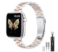 Women Slim Metal Strap Compatible with Apple Watch Straps 38mm 40mm 41mm 42mm 44mm 45mm 46mm 49mm, Stainless Steel Strap with Installation Tool for iWatch Ultra 2, SE Series 10/9/8/7/6/5/4/3/2/1