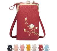 Women Sling Cross-Body Wallet, Clutch Purses Wristlet Phone Wallet for Women at Your Ideal Length, Small Crossbody Shoulder Bags, Convenient Accessory, Mobile Phone Bag,Red