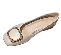 Women Slip On Casual Low Mid Heel Shoes Solid Granny Walk Shoes Breathable Soft-Soled Chunky Block Pumps Dress Shoes