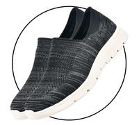 Women Slip On Shoes Air Cushion Memory Foam Comfort Ladies Trainers Highly Elasticated Soft Sole Lightweight Sneakers Athletic Sneakers (Color : BlackGrey, Size : 4 UK)