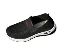 Women Slip On Walking Sneakers with Orthopedic Arch Support Air Cushion Lightweight Mesh Casual Comfort Footwear for Everyday Wear (Black, 4.5)