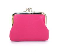 Women Small Clip Coin Purse - Clasp Kiss Lock Wallet PU Leather, Triple Metal Frame Change Pouch, Small Leather Purses for Women & Girls - Keys & Coin Organizer