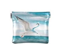Women Small Coin Purse Pouch Wallet Mini Coin Bags Leather Seagull Men