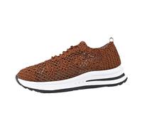 Women Sneakers Comfortable Mesh Breathable Front Canvas Sports Casual Shoes Slingback Shoes for Women (Brown, 7.5)