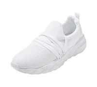 Women Sneakers Ladies Sport Breathable Splicing Running Fabric Mesh Shoes White