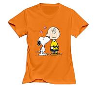 Women Snoopy Charlie Brown T-Shirt Short Sleeve Sport Small