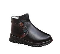 Women Snow Boots Trekking Boots Ladies Comfortable Classic Water Resistant Boot Women's High Performance Warm Booties Soft Comfortable Can Adapt to The Cold Harsh Environment Leather Work Boot Black
