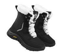 Women Snow Boots Winter Boots Warm Mid Calf Outdoor Boots Ankle Waterproof Fur Lined Leather Walking Boots,Black,43