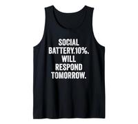 Women Social Battery 10 Will Respond Tomorrow Introvert Gift Tank Top