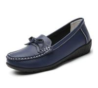 Women Soft Leather Loafer 2025 Flats Slip On Casual Moccasins Shoes Comfortable Lightweight Mom's Soft Sole Sneakers Shoes,Blue,3 UK