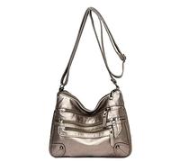 Women Soft Leather Shoulder Bags Multi Layer Classic Crossbody Bag Designer Handbag And Purse Extra Large Shoulder Bag (Bronze, One Size)