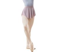 Women Soft Mesh Side Split Short Ballet Dance Skirt, Grey Purple, Small