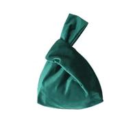 Women Soft Velvet Wrist Handbag Japanese Style Simple Casual Solid Color Knot Small Fashion Makeup Cash Card Storage Pouch(Green)