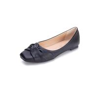 Women Solid Closed Square Toe Bow-Knot Ballet Shoes Slip-On Flats Shoes Elegant Formal Work Office High Heels (Black,3)