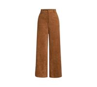 Women Solid Color Casual Corduroy Straight Trousers Wide Leg Loose Fit Full Length Pants Soft Fabric Daily Wear Retro Outfits Stylish Design Comfort Versatile Breathable