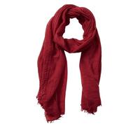 Women Solid Crinkle Vintage Soft Scarf With Fringed Long Edges Scarves Summer Scarfs for Women Lightweight (Red, One Size)