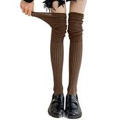 Women Solid Knitted Cotton Stocking Thigh Long Warmers Knee Socks Over Extra Socks Bootie Socks for Women (C, One Size)