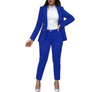 Women Solid Long Sleeved Suit Pockets Trousers Pants Suit Elegant Suit Women Pant Suits for Party