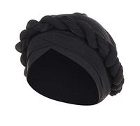 Women Solid Soft Headwear Wrap Head Scarf Solid-colour Muslim headscarf for Chemo Patient Pre-Tied Bonnet Hat Turban Caps Cotton Breathable Multicolor (Black, One Size)