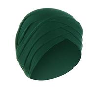 Women Solid Twisted Turban Cap Sleep Cap Stretchy Muslim Bonnet Chemo Cancer Hat for Patient with Har Loss, Muticolor Green One Size