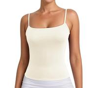 Women Spaghetti Strap Camisole Summer Crop Tops Scoop Neck Sleeveless Backless Tank Tops Seamless Yoga Fitness Summer Y2K Vest Cami Shirts