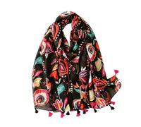 Women Spain Viscose Scarf Lovely Sunflower Tassel Shawl Wrap Neck Pashmina Stole Winter Foulard Bufandas Muslim Hijab(2)