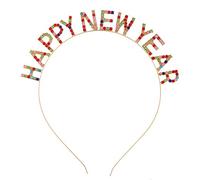 Women Sparkly Alloy Headdress For Rhinestone Letter Headbands Happy New Year Hairband For Creative Christmas Tia Happy New Year Headband Crystal New Year Crowns
