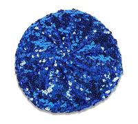 Women Sparkly Sequins Beret Hat,Flash Sequined Headdress Shining Beanie Cap,Beanie Cap Dancing Hat,Fun Costume Stretch Mermaid Dancing Cap for Party Activities Blue
