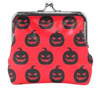 Women Spooky Pumpkins Red Leather Bag with Buckle and Kiss Closure for Girls, Spooky Pumpkins Red, UNITALLA, Classic, Spooky Pumpkins Red, UNITALLA, Red Creepy Pumpkins, UNITALLA, Classic