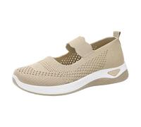 Women Sport Shoes Womens Slip On Trainers Casual Non-Slip Low Top Solid Color Sneakers Soft Sole Running Shoes Breathable Mesh Orthopedic Shoe Lightweight Trainers Under 20 pounds Khaki 6.5
