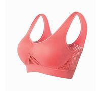 Women Sports Bra Medium Impact Plus Size for Large Breasts Push up Seamless Breathable for Yoga Running Crop Top Comfy Sleep Underwear Vest Watermelon Red