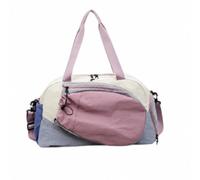 Women Sports Tote Bag Versatile Travel Duffel with Contrasting Color Block Design Visible Piping Zip Seam Trim and Shoulder Strap Suitable for Quick Getaway Shopping, Pink, Pink
